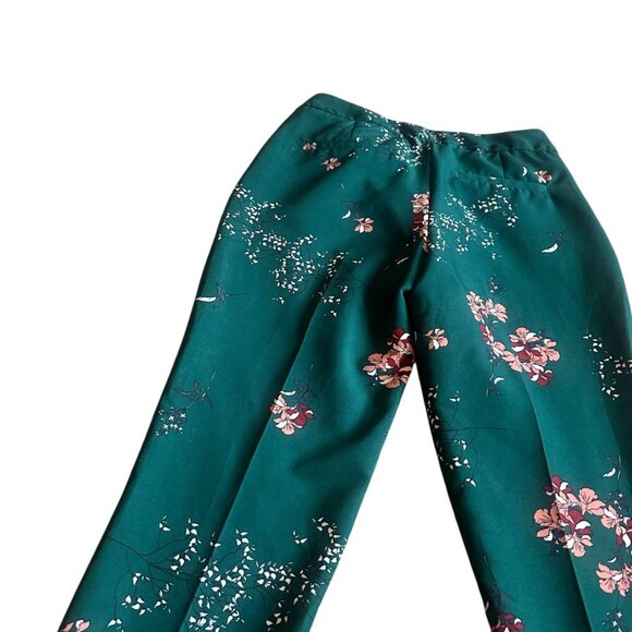 Carolina Belle Green Floral Print Slacks Trousers Pants Ankle Size 6 Women's - Picture 11 of 13